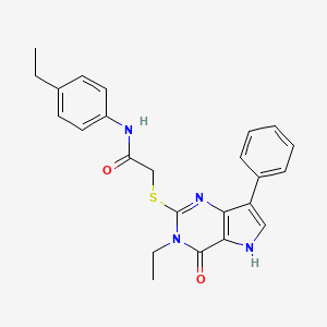 molecular formula C24H24N4O2S B2363693 2-[(3-乙基-4-氧代-7-苯基-4,5-二氢-3H-吡咯并[3,2-d]嘧啶-2-基)硫代]-N-(4-乙基苯基)乙酰胺 CAS No. 1260924-11-5