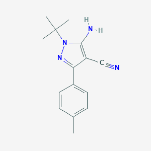 molecular formula C15H18N4 B023637 5-氨基-1-(叔丁基)-3-(4-甲基苯基)-1H-吡唑-4-碳腈 CAS No. 186896-24-2
