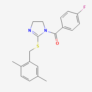 [2-[(2,5-Dimethylphenyl)methylsulfanyl]-4,5-dihydroimidazol-1-yl]-(4-fluorophenyl)methanone