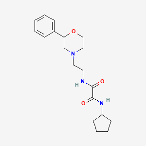molecular formula C19H27N3O3 B2363704 N1-cyclopentyl-N2-(2-(2-phenylmorpholino)ethyl)oxalamide CAS No. 953940-59-5