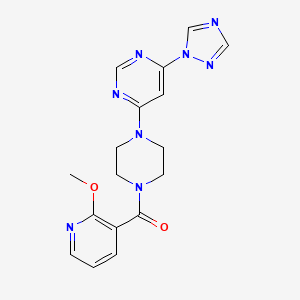 (4-(6-(1H-1,2,4-triazol-1-yl)pyrimidin-4-yl)piperazin-1-yl)(2-methoxypyridin-3-yl)methanone