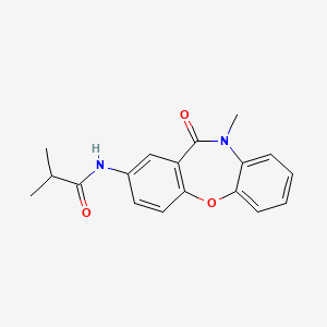 molecular formula C18H18N2O3 B2363710 N-(10-metil-11-oxo-10,11-dihidrodibenzo[b,f][1,4]oxazepin-2-il)isobutiramida CAS No. 921889-85-2