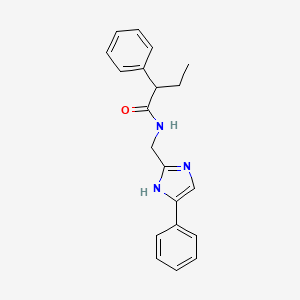 molecular formula C20H21N3O B2363711 2-phenyl-N-((4-phenyl-1H-imidazol-2-yl)methyl)butanamide CAS No. 1421472-77-6