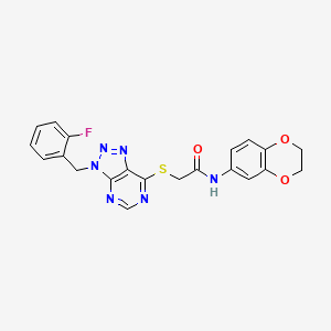 N-(2,3-dihydrobenzo[b][1,4]dioxin-6-yl)-2-((3-(2-fluorobenzyl)-3H-[1,2,3]triazolo[4,5-d]pyrimidin-7-yl)thio)acetamide