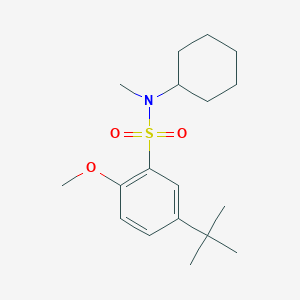 molecular formula C18H29NO3S B2363723 {[5-(Tert-butyl)-2-methoxyphenyl]sulfonyl}cyclohexylmethylamine CAS No. 946309-65-5