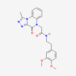 molecular formula C22H23N5O4 B2363727 N-[2-(3,4-dimethoxyphenyl)ethyl]-2-(1-methyl-4-oxo[1,2,4]triazolo[4,3-a]quinoxalin-5(4H)-yl)acetamide CAS No. 1260924-07-9