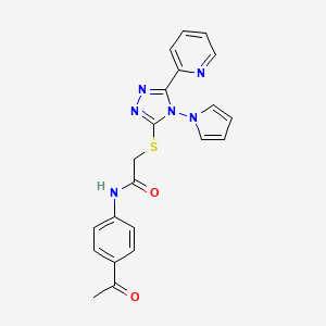 N-(4-acetylphenyl)-2-{[5-(pyridin-2-yl)-4-(1H-pyrrol-1-yl)-4H-1,2,4-triazol-3-yl]sulfanyl}acetamide