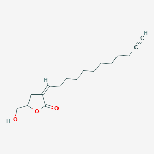 molecular formula C16H10N4O2 B236376 2H-Pyran-2-one, 3-(11-dodecynylidene)tetrahydro-5-hydroxy-, (E)-(-)- CAS No. 126622-45-5