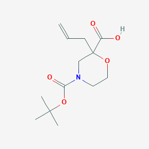 molecular formula C13H21NO5 B2363788 2-Allyl-4-(tert-butoxycarbonyl)morpholine-2-carboxylic acid CAS No. 1823994-60-0