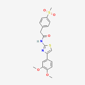 molecular formula C20H20N2O5S2 B2363791 N-(4-(3,4-二甲氧基苯基)噻唑-2-基)-2-(4-(甲磺酰)苯基)乙酰胺 CAS No. 919753-74-5