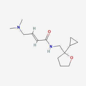 molecular formula C14H24N2O2 B2363798 (E)-N-[(2-Cyclopropyloxolan-2-yl)methyl]-4-(dimethylamino)but-2-enamide CAS No. 2411329-19-4