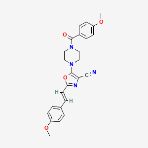 molecular formula C25H24N4O4 B2363800 (E)-5-(4-(4-methoxybenzoyl)piperazin-1-yl)-2-(4-methoxystyryl)oxazole-4-carbonitrile CAS No. 940988-40-9