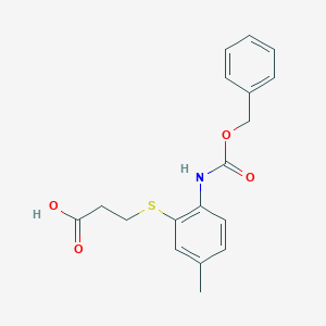 3-[5-Methyl-2-(phenylmethoxycarbonylamino)phenyl]sulfanylpropanoic acid