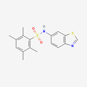 molecular formula C17H18N2O2S2 B2363820 N-(benzo[d]thiazol-6-yl)-2,3,5,6-tetramethylbenzenesulfonamide CAS No. 670270-10-7
