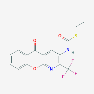 molecular formula C16H11F3N2O3S B2363823 S-ethyl N-[5-oxo-2-(trifluoromethyl)-5H-chromeno[2,3-b]pyridin-3-yl]carbamothioate CAS No. 303995-29-1