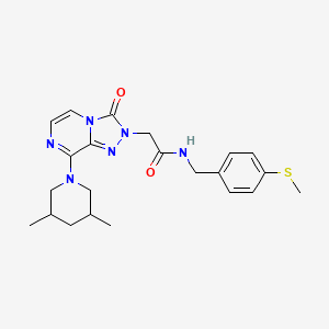 molecular formula C22H28N6O2S B2363826 2-[8-(3,5-dimethylpiperidin-1-yl)-3-oxo-[1,2,4]triazolo[4,3-a]pyrazin-2-yl]-N-[(4-methylsulfanylphenyl)methyl]acetamide CAS No. 1251552-00-7