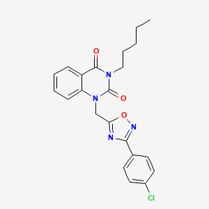molecular formula C22H21ClN4O3 B2363834 1-((3-(4-chlorophenyl)-1,2,4-oxadiazol-5-yl)methyl)-3-pentylquinazoline-2,4(1H,3H)-dione CAS No. 1206995-19-8