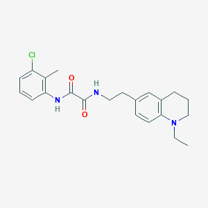 molecular formula C22H26ClN3O2 B2363861 N1-(3-氯-2-甲基苯基)-N2-(2-(1-乙基-1,2,3,4-四氢喹啉-6-基)乙基)草酰胺 CAS No. 955775-07-2