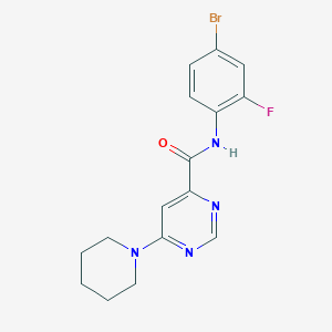 molecular formula C16H16BrFN4O B2363865 N-(4-bromo-2-fluorophenyl)-6-(piperidin-1-yl)pyrimidine-4-carboxamide CAS No. 2034475-18-6