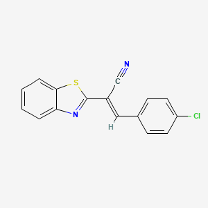 molecular formula C16H9ClN2S B2363881 (E)-2-(benzo[d]thiazol-2-yl)-3-(4-chlorophenyl)acrylonitrile CAS No. 157946-24-2