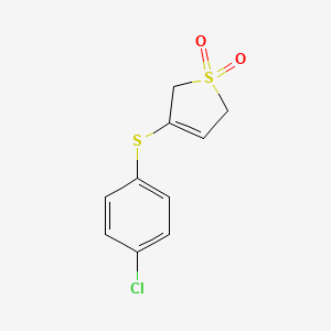 molecular formula C10H9ClO2S2 B2363893 3-(4-Chlorophenyl)sulfanyl-2,5-dihydrothiophene 1,1-dioxide CAS No. 343376-12-5
