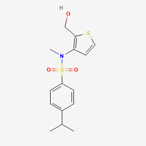 molecular formula C15H19NO3S2 B2363899 N-[2-(hydroxymethyl)-3-thienyl]-4-isopropyl-N-methylbenzenesulfonamide CAS No. 1708401-71-1