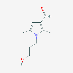molecular formula C10H15NO2 B2363902 1-(3-Hydroxypropyl)-2,5-dimethyl-1H-pyrrole-3-carbaldehyde CAS No. 883543-52-0