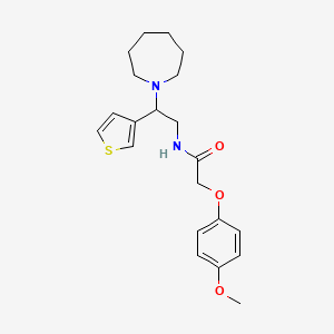 molecular formula C21H28N2O3S B2363905 N-(2-(azepan-1-yl)-2-(thiophen-3-yl)ethyl)-2-(4-methoxyphenoxy)acetamide CAS No. 946272-80-6
