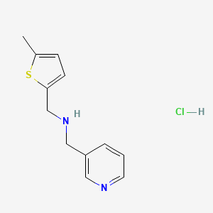 molecular formula C12H15ClN2S B2363908 (5-Methyl-thiophen-2-ylmethyl)-pyridin-3-ylmethyl-amine hydrochloride CAS No. 1049784-50-0
