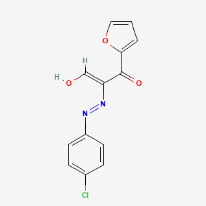 molecular formula C13H9ClN2O3 B2363914 (Z)-2-[(4-chlorophenyl)diazenyl]-1-(furan-2-yl)-3-hydroxyprop-2-en-1-one CAS No. 338400-29-6