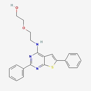 molecular formula C22H21N3O2S B2363923 2-(2-((2,6-二苯并噻吩[2,3-d]嘧啶-4-基)氨基)乙氧基)乙醇 CAS No. 663218-79-9