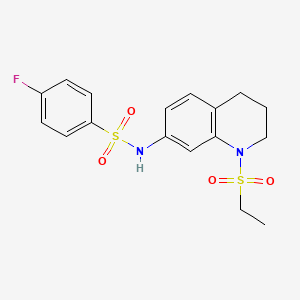 molecular formula C17H19FN2O4S2 B2363940 N-(1-(乙基磺酰基)-1,2,3,4-四氢喹啉-7-基)-4-氟苯磺酰胺 CAS No. 946249-91-8