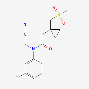 molecular formula C15H17FN2O3S B2363956 N-(Cyanomethyl)-N-(3-fluorophenyl)-2-[1-(methylsulfonylmethyl)cyclopropyl]acetamide CAS No. 1645429-15-7