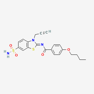 molecular formula C21H21N3O4S2 B2363959 (Z)-4-丁氧基-N-(3-(丙-2-炔-1-基)-6-磺酰基苯并[d]噻唑-2(3H)-亚甲基)苯甲酰胺 CAS No. 887202-46-2