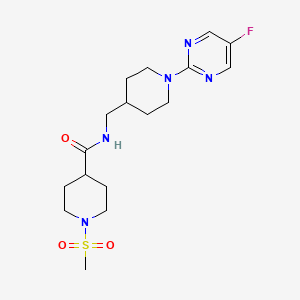 molecular formula C17H26FN5O3S B2363962 N-((1-(5-fluoropyrimidin-2-yl)piperidin-4-yl)methyl)-1-(methylsulfonyl)piperidine-4-carboxamide CAS No. 2034380-56-6