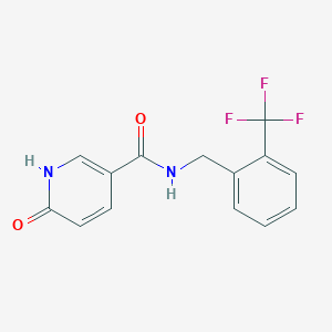 molecular formula C14H11F3N2O2 B2363966 6-羟基-N-(2-(三氟甲基)苄基)烟酰胺 CAS No. 1252911-28-6