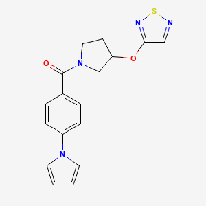(3-((1,2,5-thiadiazol-3-yl)oxy)pyrrolidin-1-yl)(4-(1H-pyrrol-1-yl)phenyl)methanone