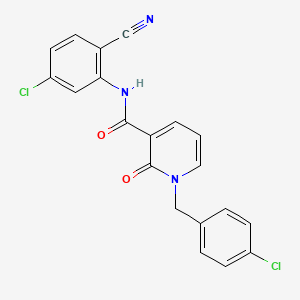 molecular formula C20H13Cl2N3O2 B2363990 N-(5-chloro-2-cyanophenyl)-1-(4-chlorobenzyl)-2-oxo-1,2-dihydropyridine-3-carboxamide CAS No. 941909-34-8