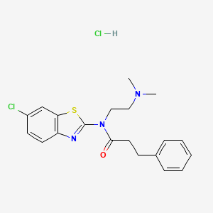 molecular formula C20H23Cl2N3OS B2363998 N-(6-氯苯并[d]噻唑-2-基)-N-(2-(二甲氨基)乙基)-3-苯基丙酰胺盐酸盐 CAS No. 1215543-60-4