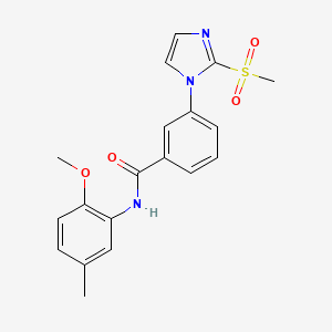 B2364003 N-(2-methoxy-5-methylphenyl)-3-(2-(methylsulfonyl)-1H-imidazol-1-yl)benzamide CAS No. 2034391-83-6