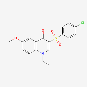 molecular formula C18H16ClNO4S B2364009 3-[(4-氯苯基)磺酰基]-1-乙基-6-甲氧基喹啉-4(1H)-酮 CAS No. 899214-82-5
