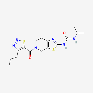 B2364010 1-Isopropyl-3-(5-(4-propyl-1,2,3-thiadiazole-5-carbonyl)-4,5,6,7-tetrahydrothiazolo[5,4-c]pyridin-2-yl)urea CAS No. 1396676-49-5