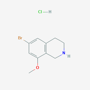 molecular formula C10H13BrClNO B2364029 6-溴-8-甲氧基-1,2,3,4-四氢异喹啉；盐酸盐 CAS No. 2418666-62-1