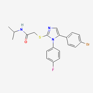 B2364036 2-((5-(4-bromophenyl)-1-(4-fluorophenyl)-1H-imidazol-2-yl)thio)-N-isopropylacetamide CAS No. 1207027-09-5