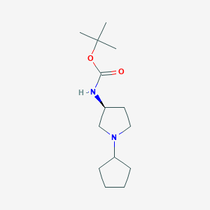 molecular formula C14H26N2O2 B2364051 (S)-tert-Butyl 1-cyclopentylpyrrolidin-3-ylcarbamate CAS No. 937397-21-2