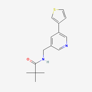 molecular formula C15H18N2OS B2364053 N-((5-(thiophen-3-yl)pyridin-3-yl)methyl)pivalamide CAS No. 1706081-06-2
