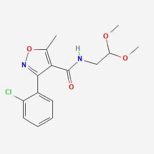molecular formula C15H17ClN2O4 B2364056 N-(2,2-Dimethoxyethyl)(3-(2-chlorophenyl)-5-methylisoxazol-4-YL)formamide CAS No. 497060-42-1