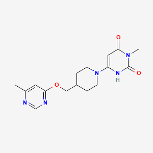 molecular formula C16H21N5O3 B2364057 3-methyl-6-(4-(((6-methylpyrimidin-4-yl)oxy)methyl)piperidin-1-yl)pyrimidine-2,4(1H,3H)-dione CAS No. 2320382-47-4