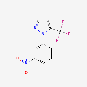 molecular formula C10H6F3N3O2 B2364060 1-(3-nitrophenyl)-5-(trifluoromethyl)-1H-pyrazole CAS No. 1803592-23-5