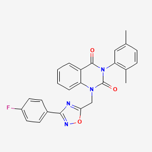 molecular formula C25H19FN4O3 B2364070 3-(2,5-dimethylphenyl)-1-((3-(4-fluorophenyl)-1,2,4-oxadiazol-5-yl)methyl)quinazoline-2,4(1H,3H)-dione CAS No. 1206989-84-5